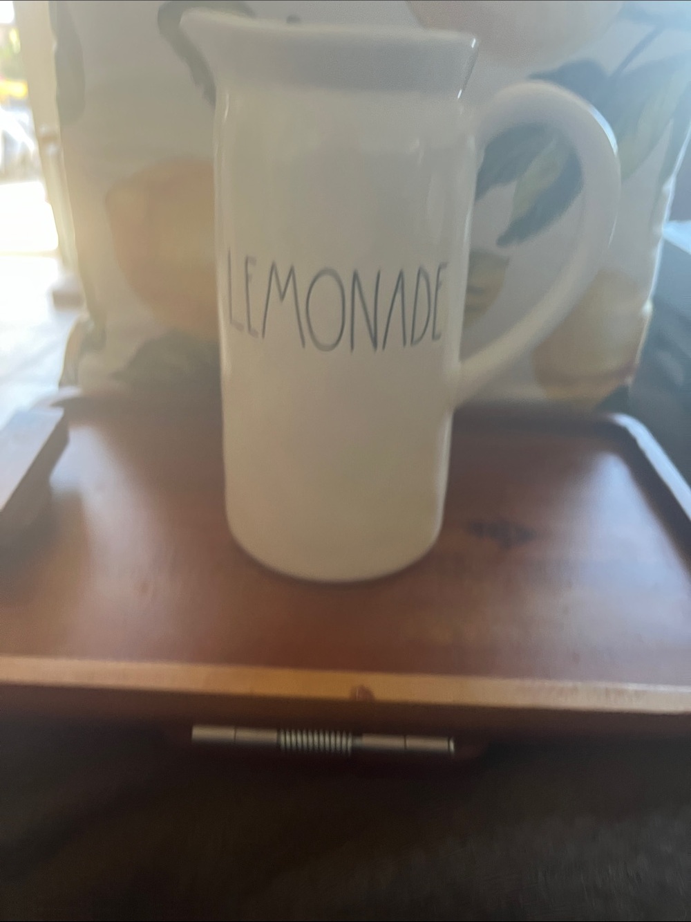 Rae Dunn White 'LEMONADE' Ceramic Pitcher